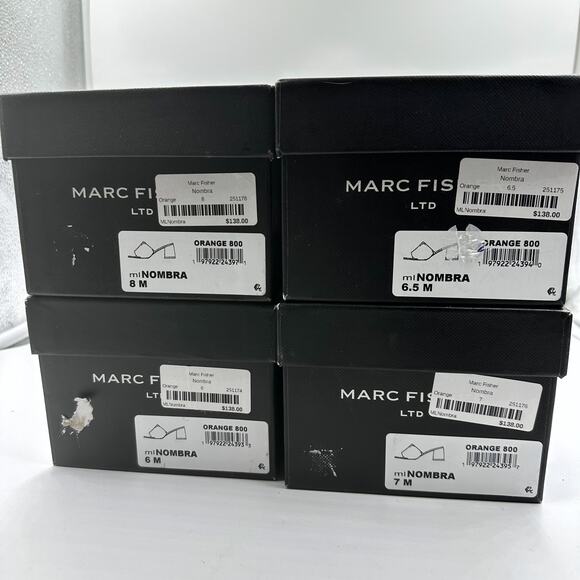 Marc Fisher NOMBRA Block Heeled Slide in Orange US 8 M NEW Minimalist Chic - Picture 7 of 8